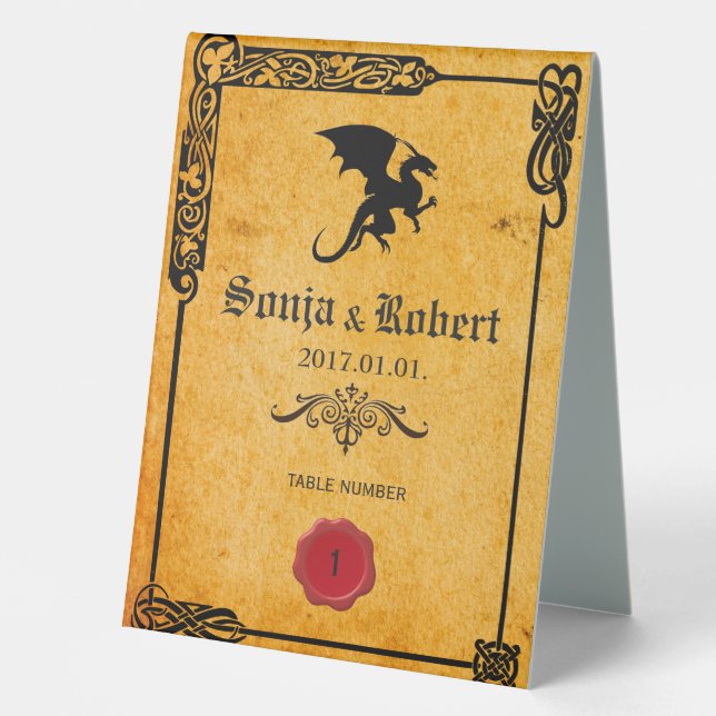 Customisable Mediaeval Celtic wedding invitation (Front)