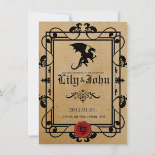 Customisable Mediaeval  Dragon Invitation