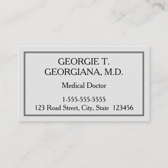 Customisable Medical Doctor Business Card (Front)