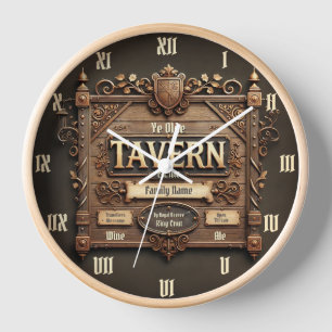 Customisable Medieval Tavern Wall Clock