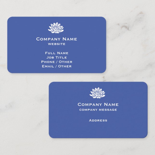 Customisable Medium Blue Business Card (Front/Back)