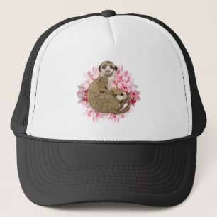 Customisable Meerkat Momma and Baby Trucker Hat