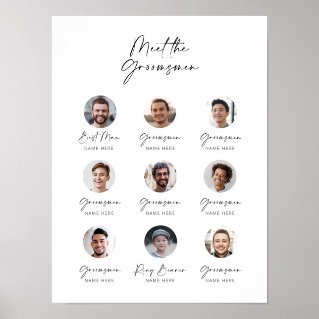 Customisable Meet the Groomsmen Introduction Poster (Front)