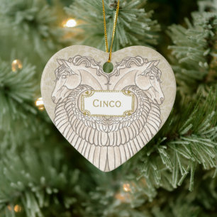 Customisable Memorial Pegasus Angel Horse Ceramic Ornament