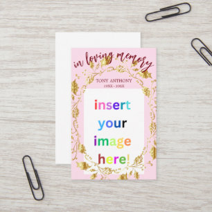 Customisable Memorial Photo Funeral Prayer Card