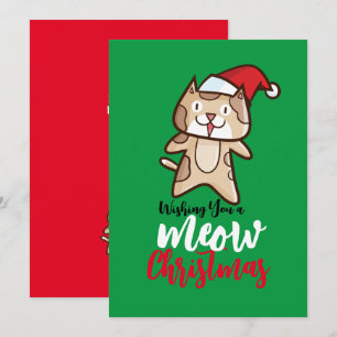 Customisable Meow Christmas Invitation