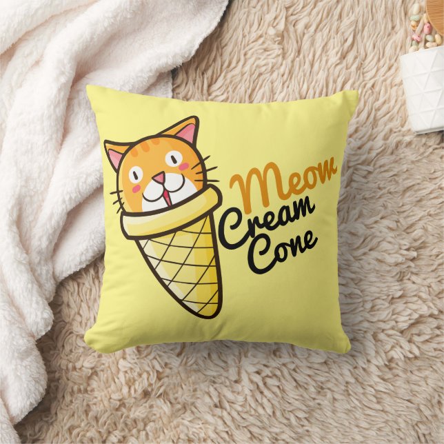 Customisable Meow Cream Cone Cushion (Blanket)