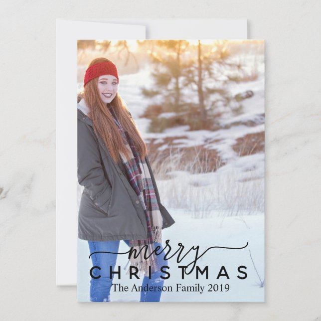 Customisable Merry Christmas Holiday Card (Front)