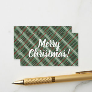 Customisable Merry Christmas Plaid Enclosure Card