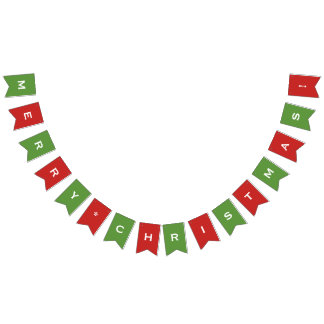 Customisable Merry Christmas Red and Green Banner