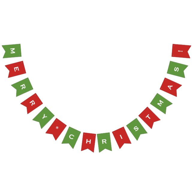 Customisable Merry Christmas Red and Green Banner (All)