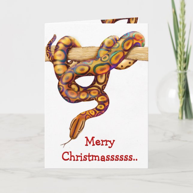 Customisable Merry Christmas Snake Card (Front)