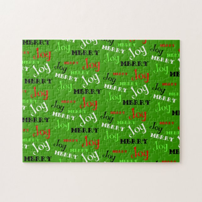 Customisable Merry Joy Christmas Jigsaw Puzzle (Horizontal)