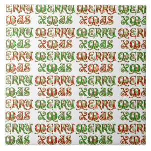 Customisable Merry Xmas Ceramic Tile