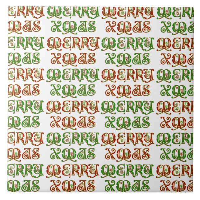 Customisable Merry Xmas Ceramic Tile (Front)