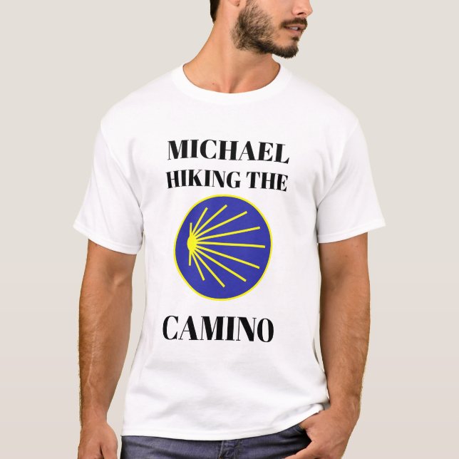 Customisable "Michael Hiking the Camino" T-Shirt (Front)