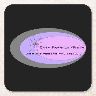 Customisable Mid-century Modern Square Paper Coaster