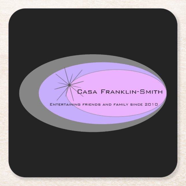 Customisable Mid-century Modern Square Paper Coaster (Front)