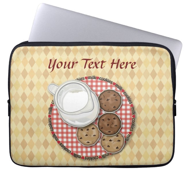 Customisable Milk and Cookies Laptop Sleeve (Front)