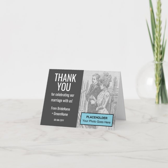 Customisable & Minimal Wedding "THANK YOU" Card (Front)