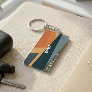 Customisable Minimalist Geometric Abstract Key Ring