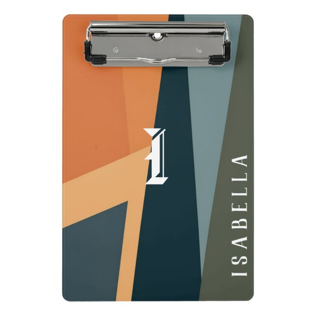 Customisable Minimalist Geometric Abstract Mini Clipboard (Front)