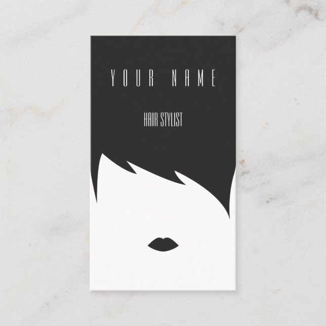Customisable minimalist hair stylist business card (Front)