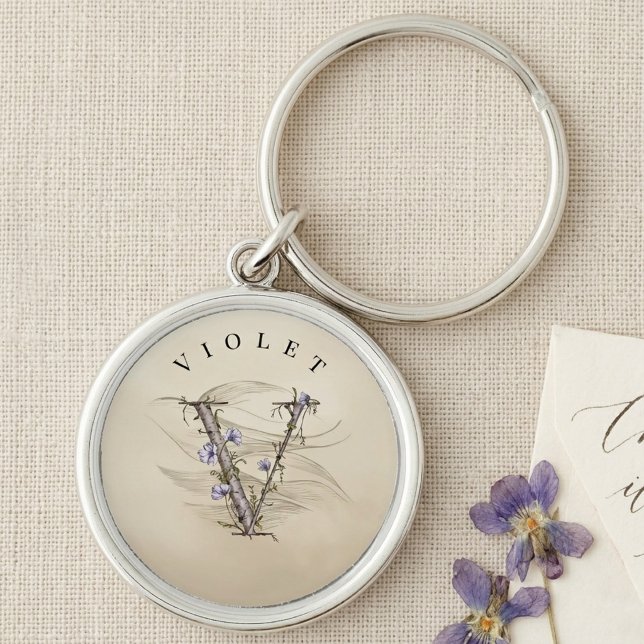 Customisable Minimalist Initial 'V' Elegant Key Ring (Creator Uploaded)