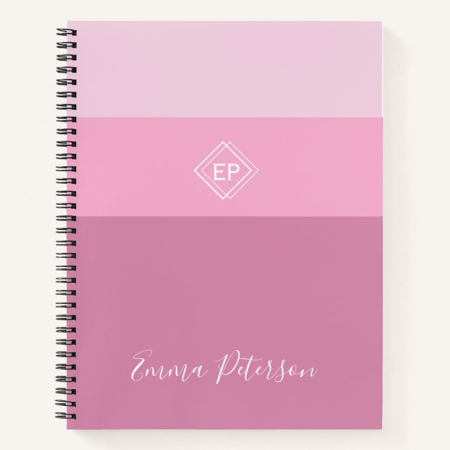 Customisable Minimalist Monogram  Notebook (Front)