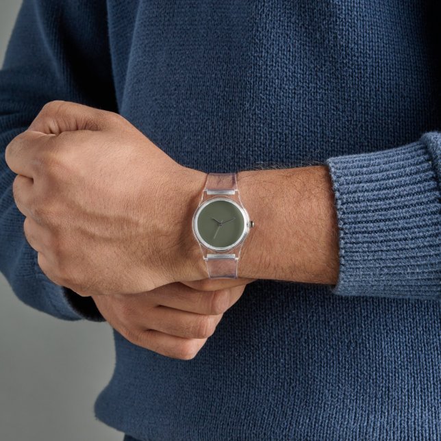 Customisable Minimalist Moss Green eWatch Watch (Hand)