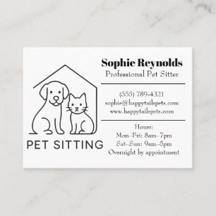 Customisable Minimalist Pet Sitter Business Card 