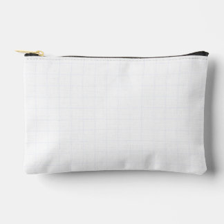Customisable Minimalist White Grid Texture Accessory Pouch