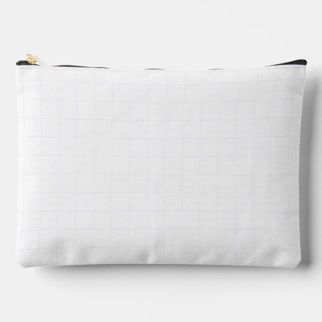 Customisable Minimalist White Grid Texture Accessory Pouch (Front)