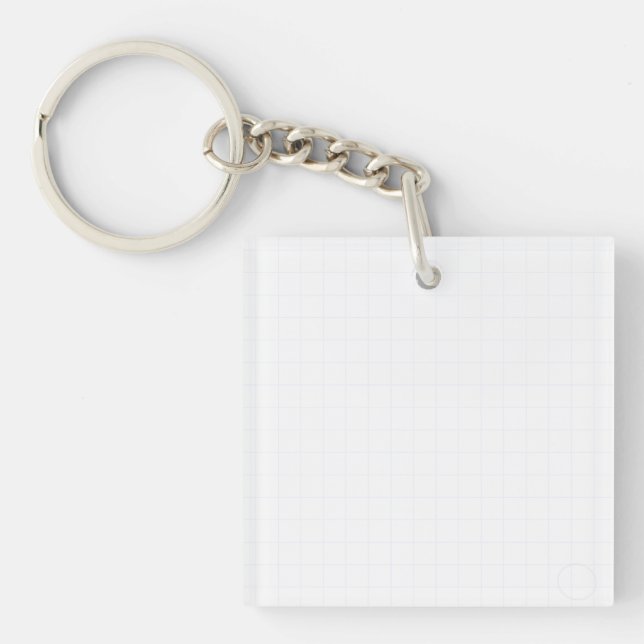 Customisable Minimalist White Grid Texture Key Ring (Front)