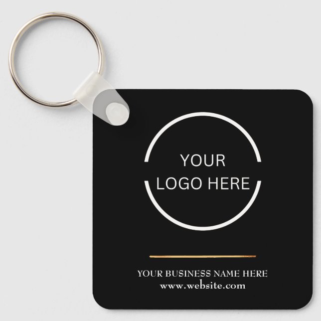 Customisable Minimalistic Company Logo and QR Code Key Ring (Front)