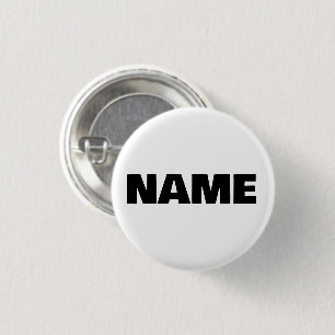 Customisable minimalistic initials name 3 cm round badge