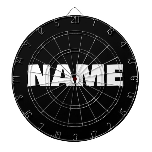 Customisable minimalistic initials name dartboard (Front)