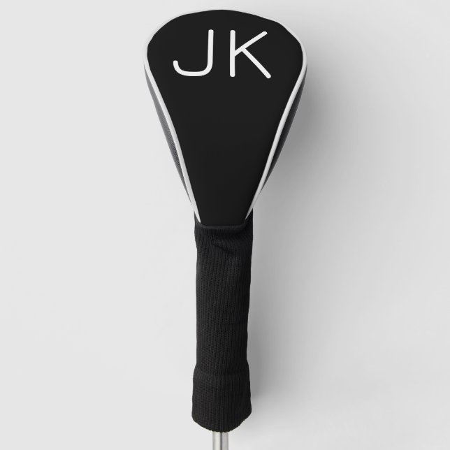Customisable minimalistic initials name golf head cover (Front)