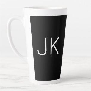 Customisable minimalistic initials name latte mug