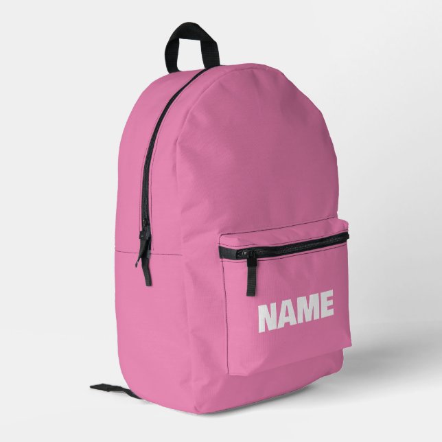 Customisable minimalistic initials name printed backpack (Back Corner Left)