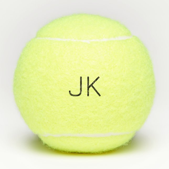 Customisable minimalistic initials name tennis balls (Front)
