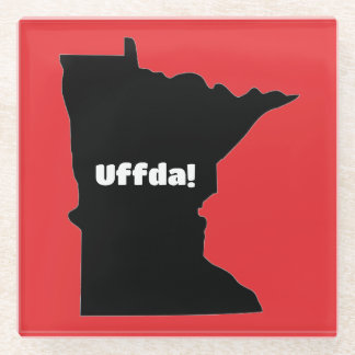 Customisable Minnesota Uffda Glass Coaster