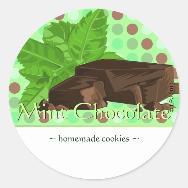 Customisable Mint Chocolate Stickers (Front)