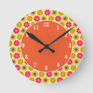 Customisable Mod Flower Power Round Clock