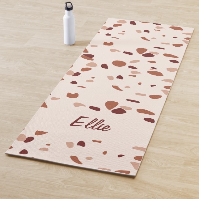 Customisable Modern Boho Terrazzo Pattern Yoga Mat (In Situ)