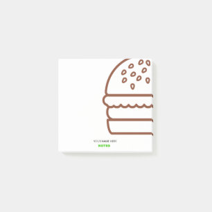 Customisable Modern Burger Post-it® Notes