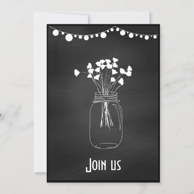 Customisable Modern Chalkboard Wedding Invitation (Front)