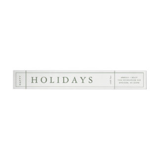 Customisable Modern Christmas Envelope Label - Gre