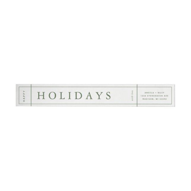 Customisable Modern Christmas Envelope Label - Gre (Individual)