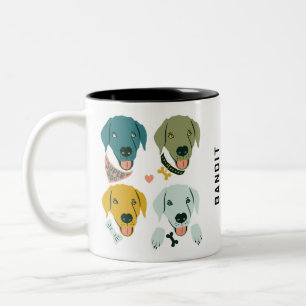 Customisable Modern Dapper Labrador Dog Two-Tone Coffee Mug